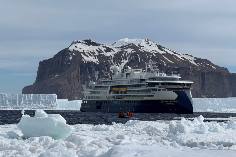 National Geographic Endurance ship in Antarctica.