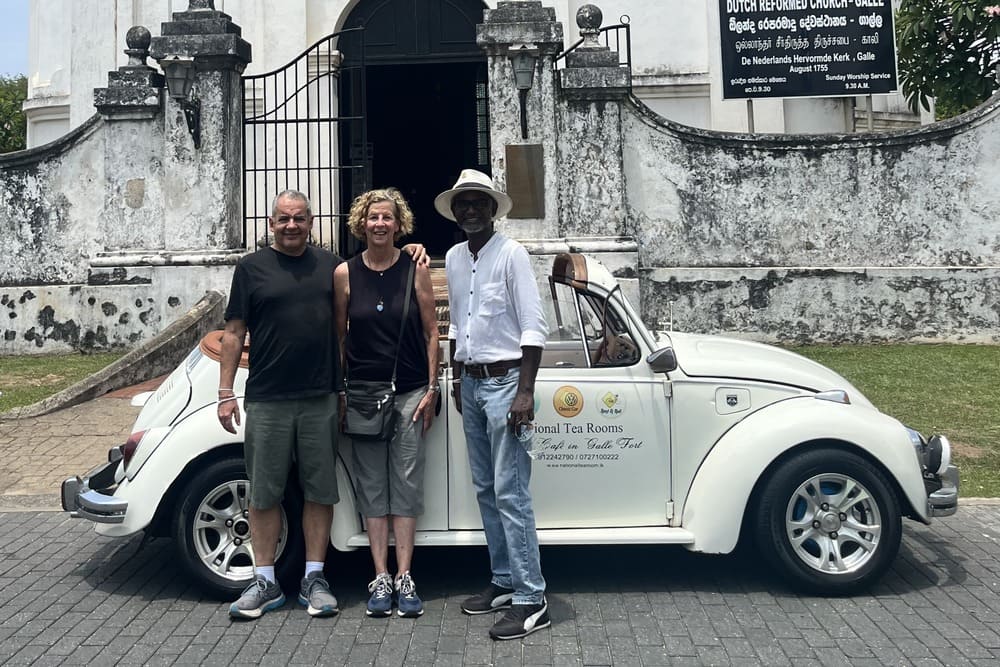 Wendy Tucker and husband at UNESCO World Heritage site Galle Fort in Sri Lanka.