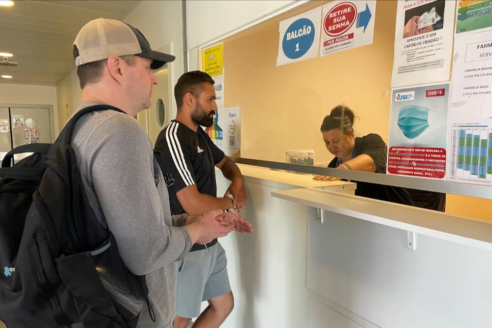 Ryan Damm at urgent care on Pico Island in the Azores.