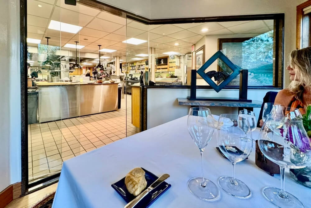 Sharonne Hayes' sister at a chef’s dinner, at Triple Creek Ranch in Montana.