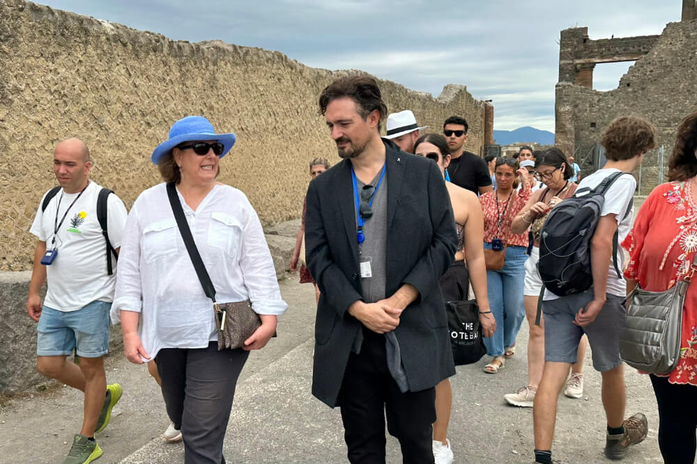 Wendy Perrin at Pompeii in Italy.