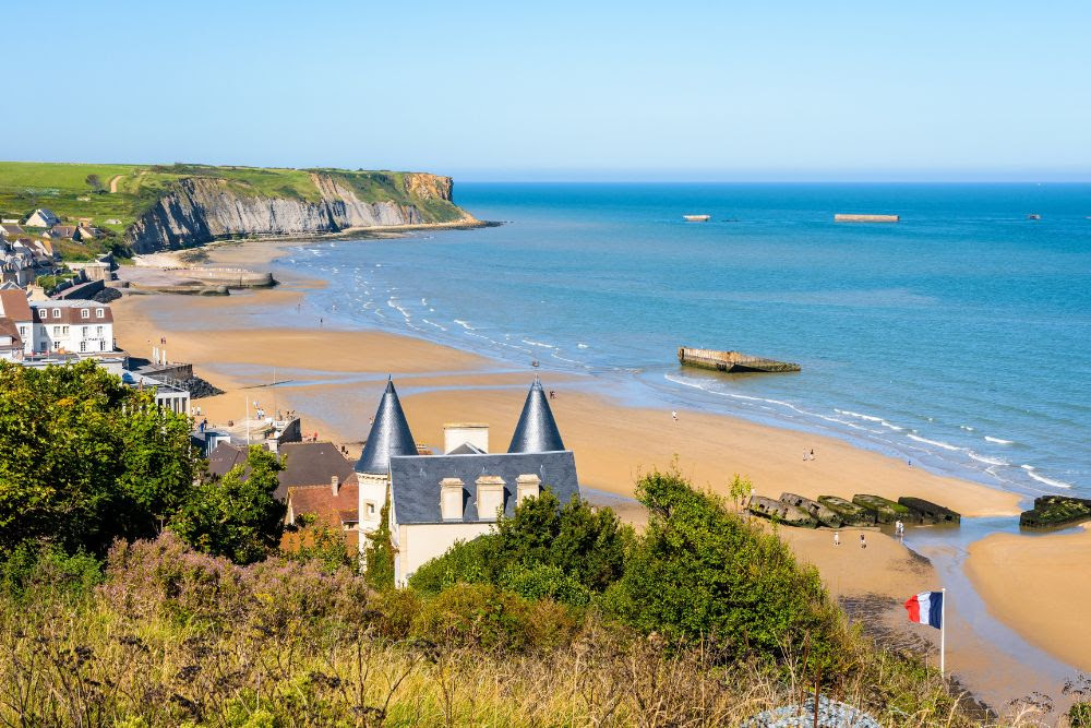 Arromanches beach in Normandy, France.