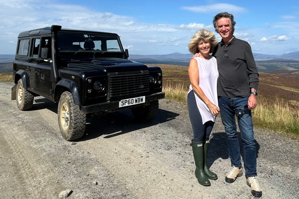 Holland Gregg and Patience Brewster at the Scottish Highlands.