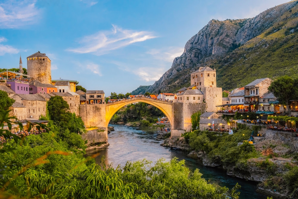 Mostar Bridge in Bosnia and Herzegovina.