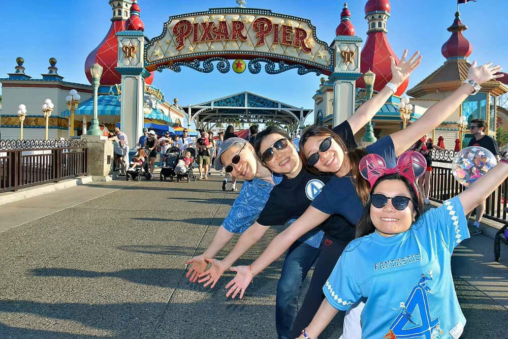 Yvette Fung and family at Disneyland Park.