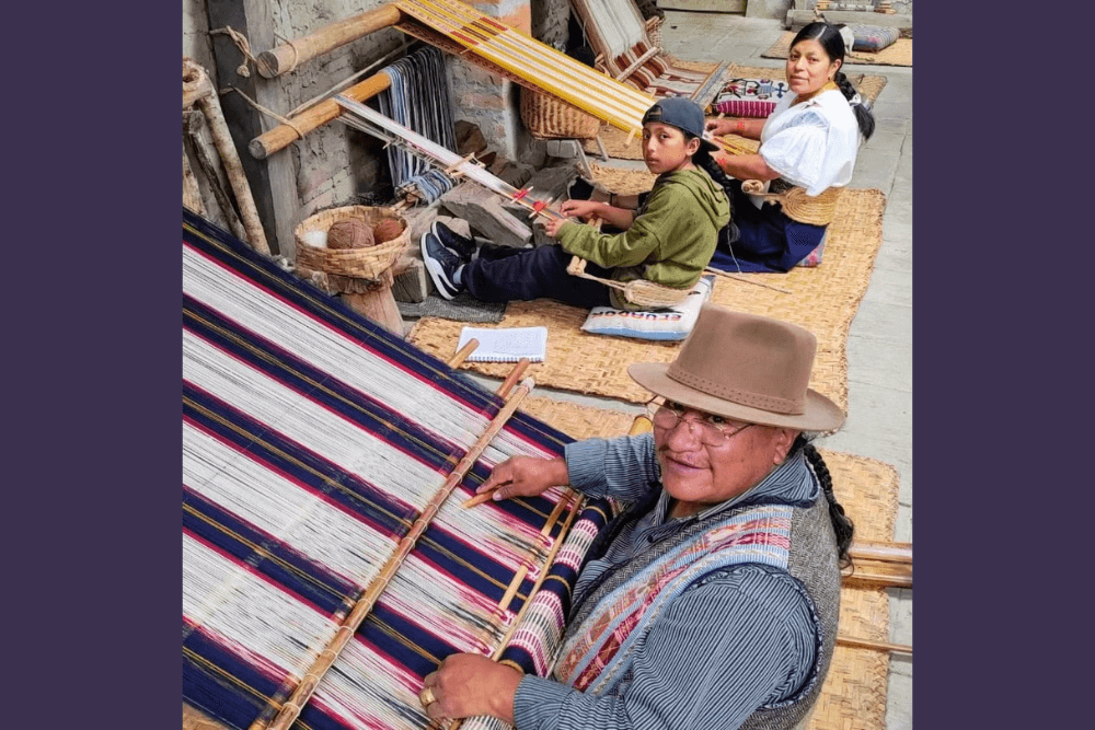 Master weaver Miguel Andrango's workshop in Otavalo, Ecuador.