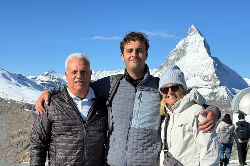 The Napolitano family in front of the Matterhorn in Switzerland.