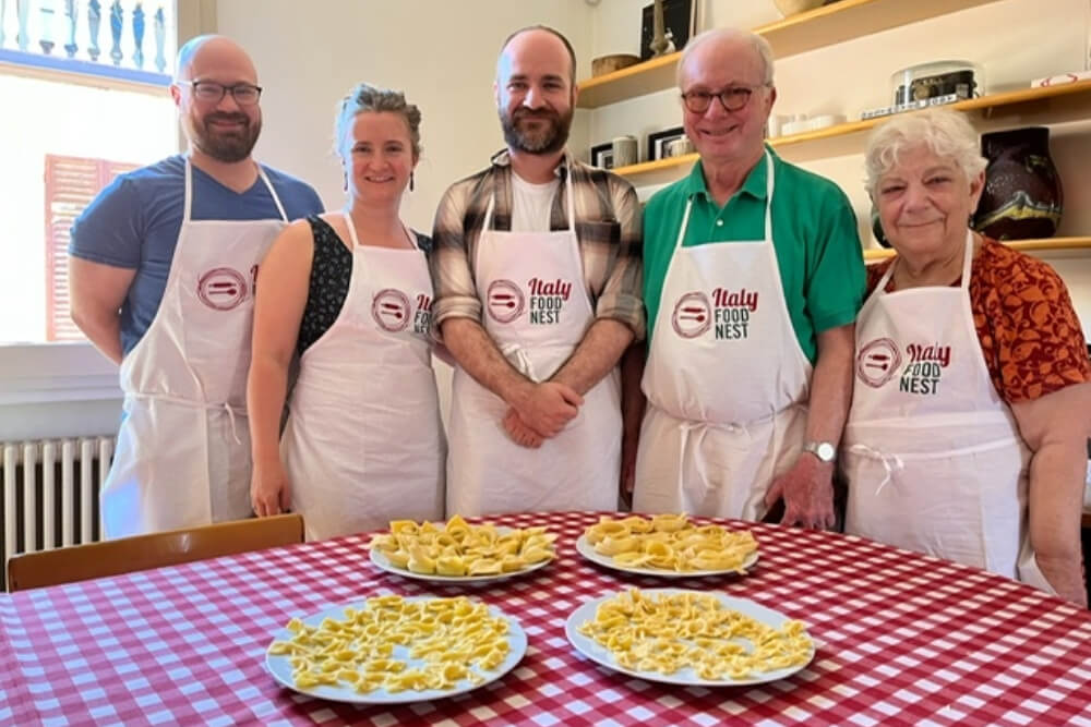 Anne Caywood at a home-based cooking class in Bologna, Italy.