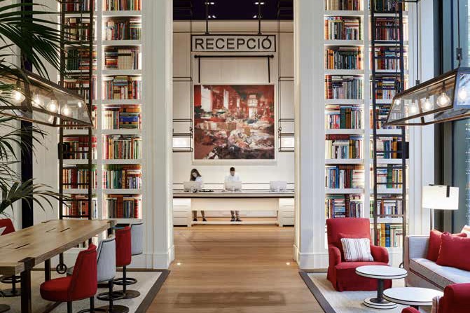 The lobby of the Seventy Barcelona hotel.