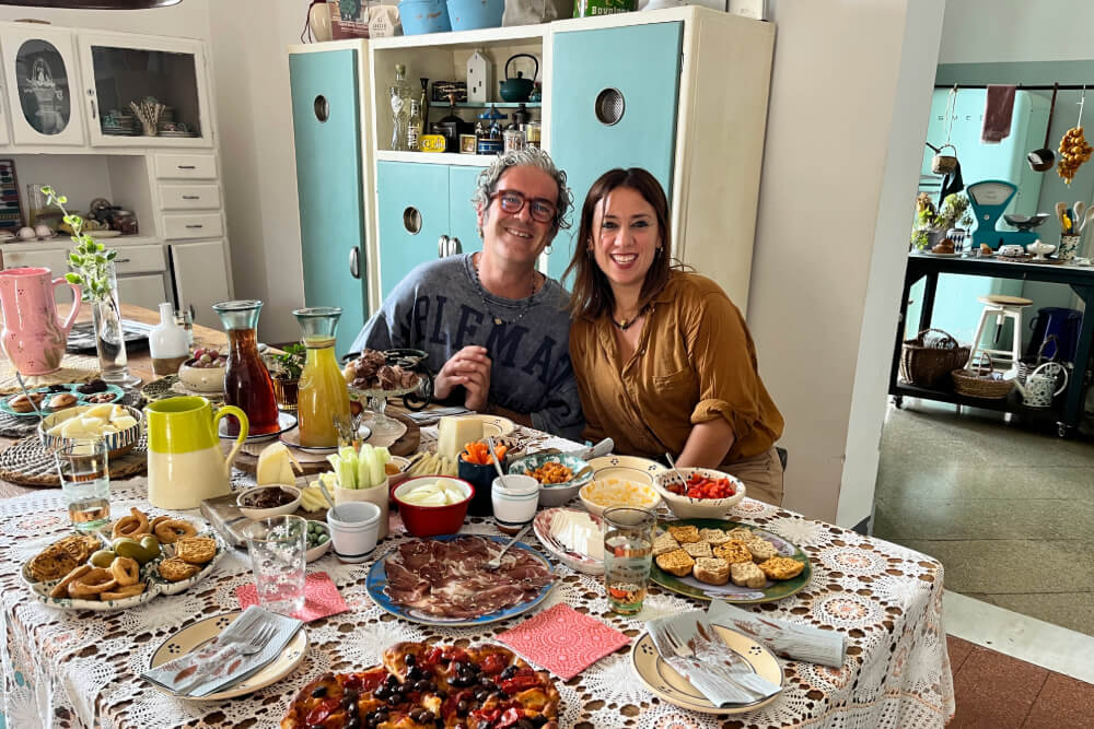 Artists Isabella and Emilio at their home in Puglia, Italy.