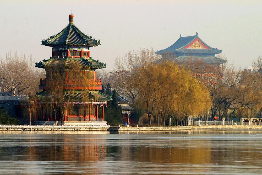 The Houhai neighborhood in Beijing, China.