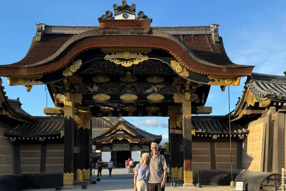 Vicki and Peter Horowitz at Nijo Castle in Kyoto, Japan.