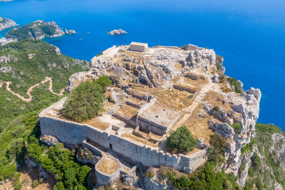 Angelokastro Castle in Corfu, Greece.