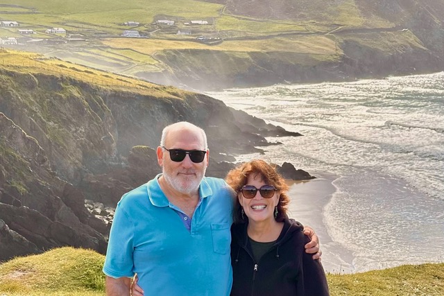 David and Barbara Katz during a drive around the Dingle peninsula in Ireland.