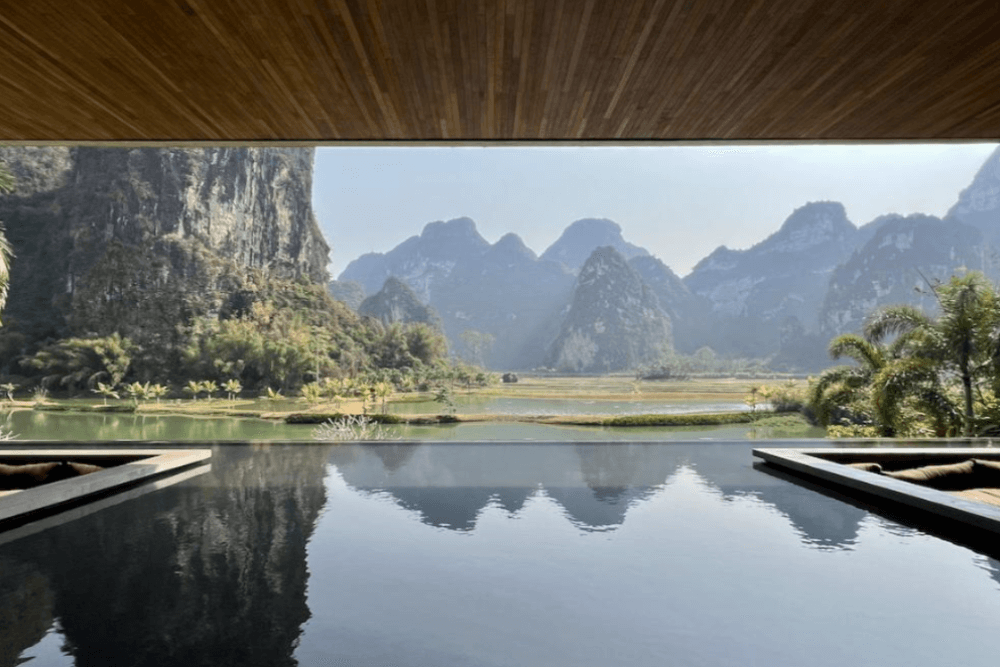 LUX*Chongzuo hotel lobby in Guangxi Province, China.
