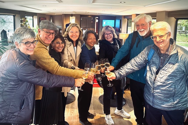 Robyn Boehrer and on the Grand Cru barge cruise in Burgundy, France.