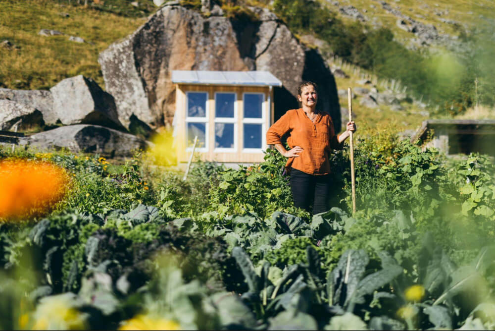 A farmer at Lofoten Gardsysteri in Norway.