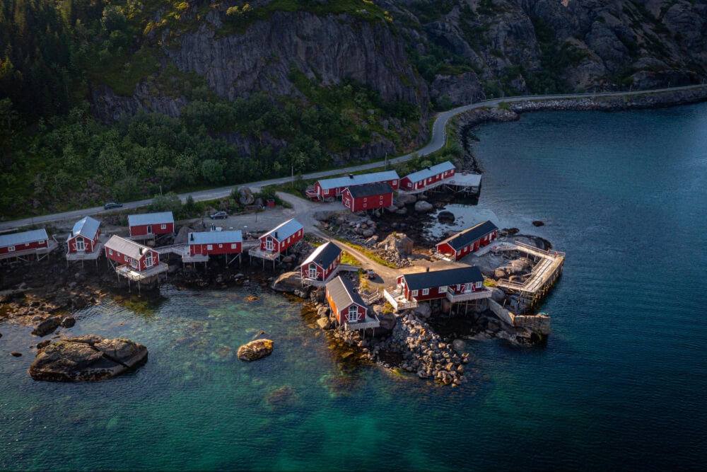 Nusfjord fishing village in the Lofoten archipelago, in Norway.