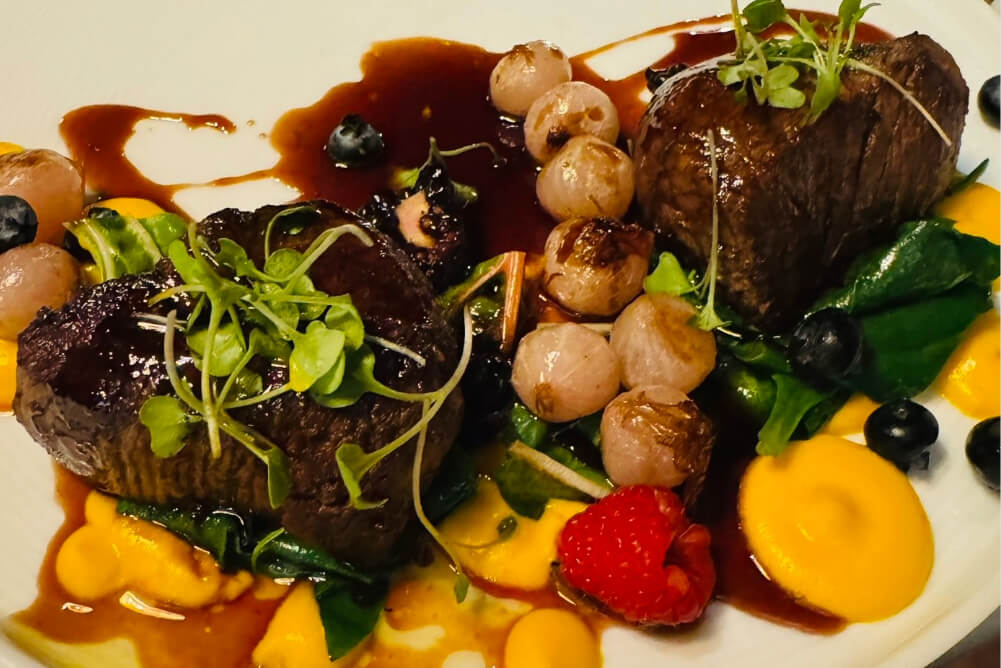 A plate of food from Las Ventanas restaurant in Costa Rica.