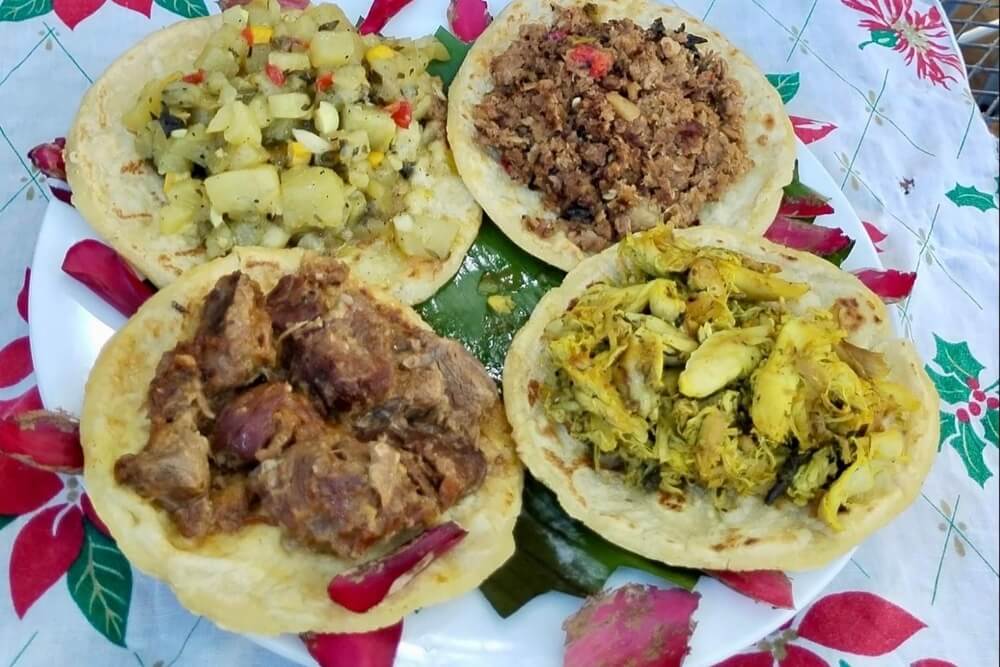 Home-cooked picadillo made from chayote and papaya.