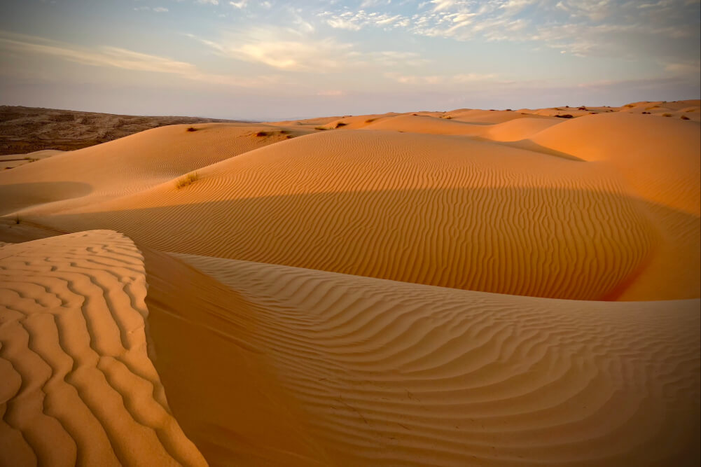 Sand dunes in Oman desert.