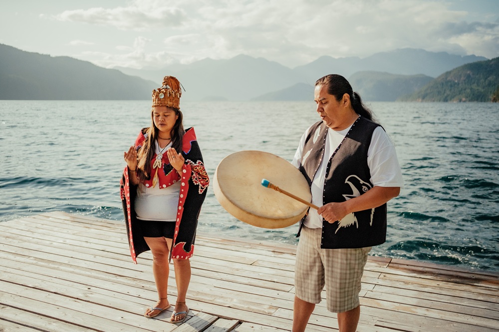 Dockside welcome at Klahoose Wilderness Resort in British Columbia, Canada.