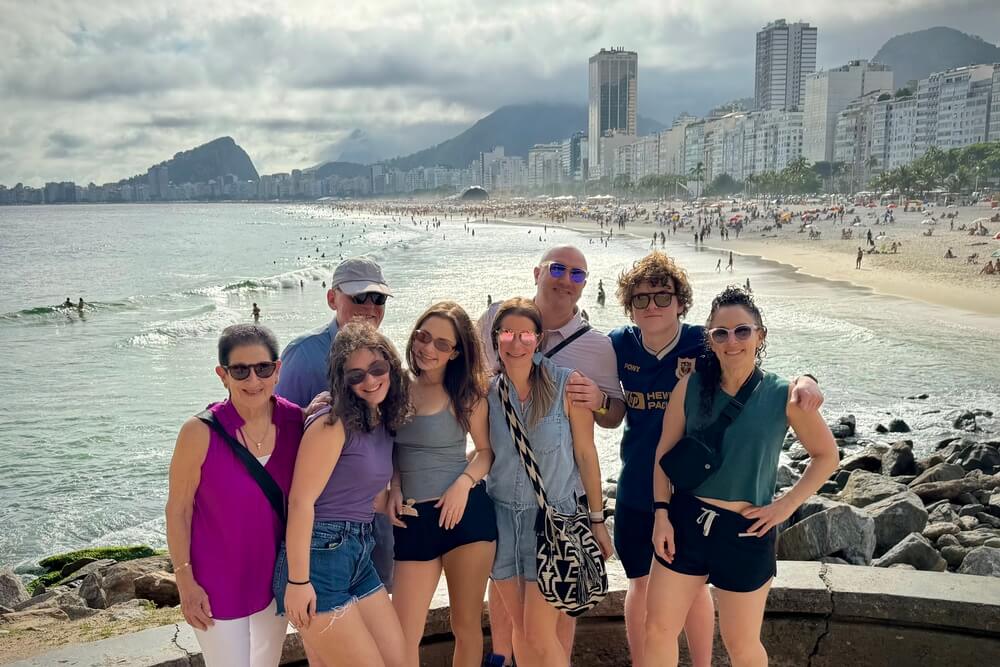 Lauren Schor and family at the Copacabana beach in Brazil.