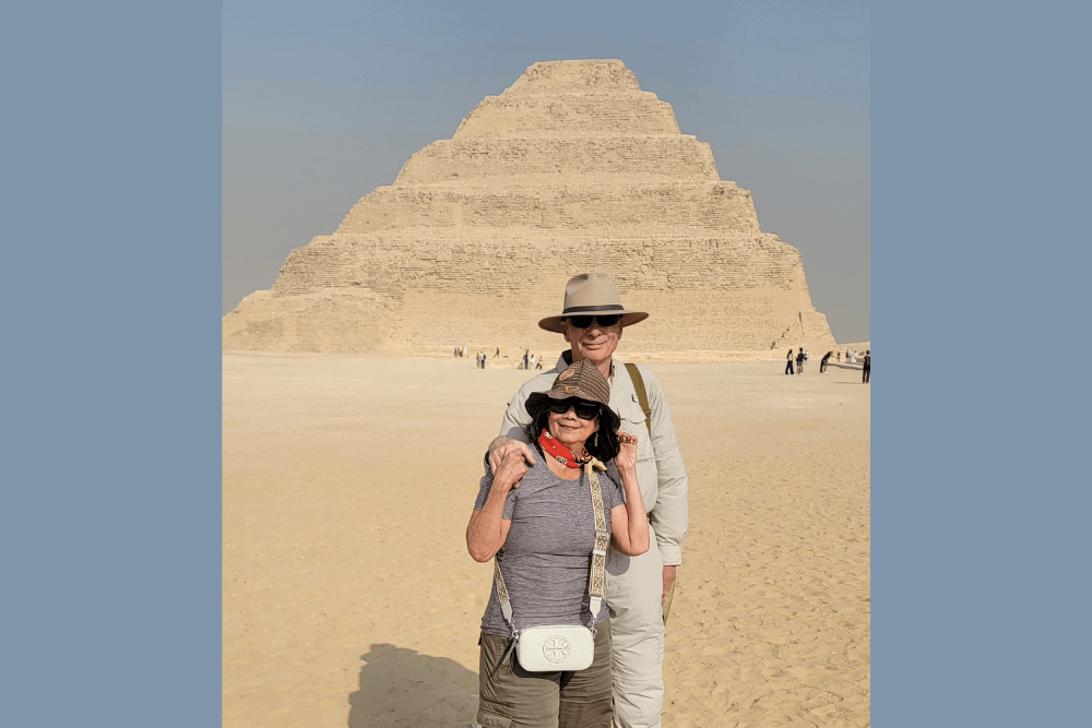 Lucia Seaver at the Bent pyramid of Dahshur in Egypt.