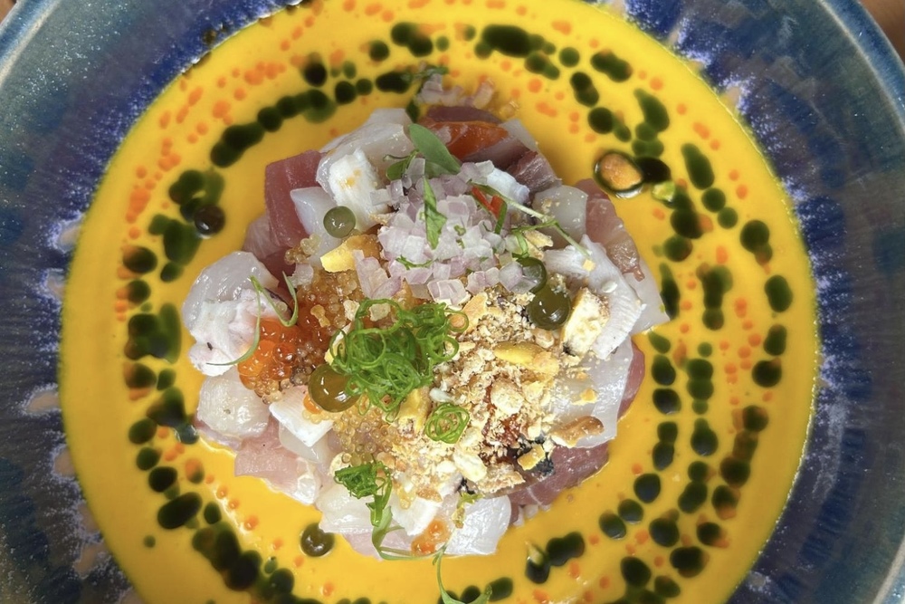 A plate of ceviche.
