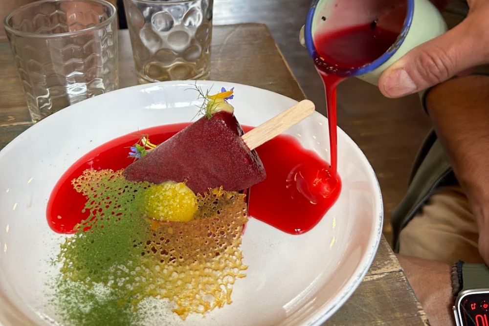 A dish at Popular Cocina Boliviana restaurant in Bolivia.