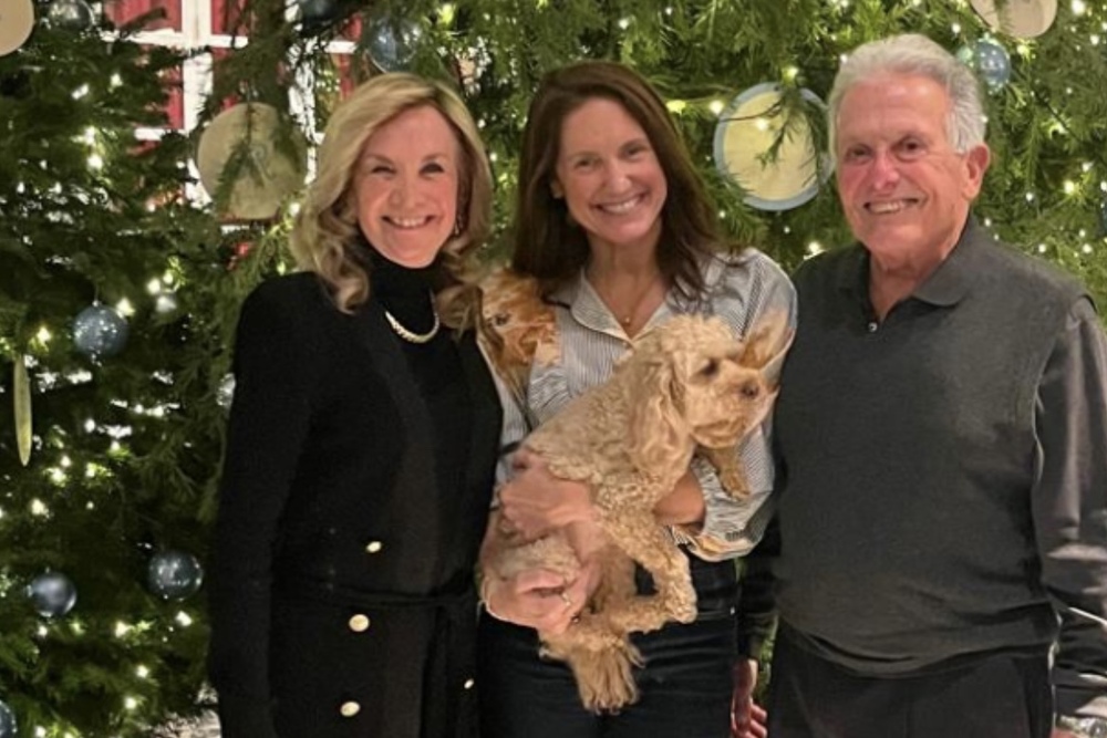 Kathy and Joe DeCarlo, and Jennifer Virgilio with her dog in Rome, Italy.