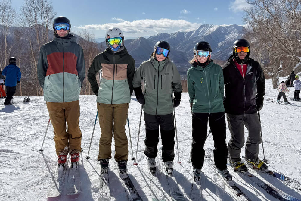Kristen MacLeod and family skiing at Arai Resort in Myoko, Japan.