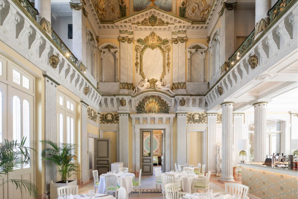 The restaurant of Les Bains de Spa hotel in Brussels, Belgium.