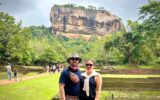 Matt Miller and Claire Marsden before their climb of Sigiriya Rock in Sri Lanka.