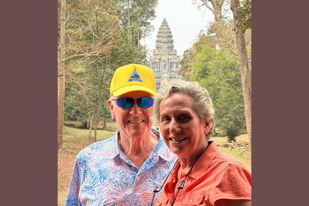 Salena and Allen Kern at Angkor Wat, Cambodia.