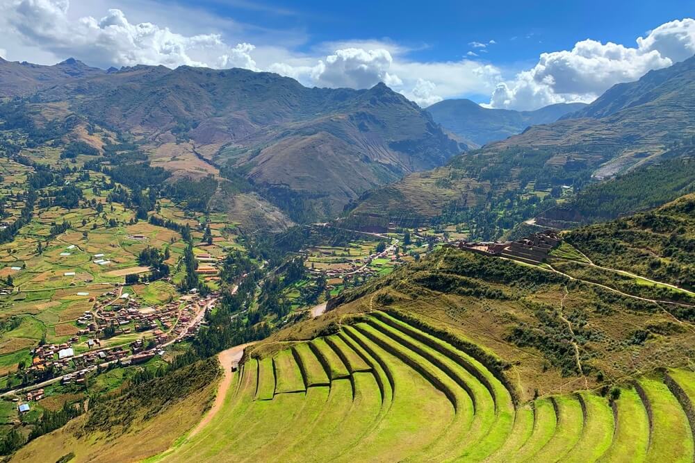 Terraced fields of Incas in the Sacred Valley, Peru.