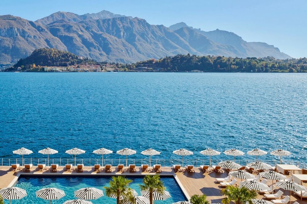 View from Lake Como EDITION hotel and pool.