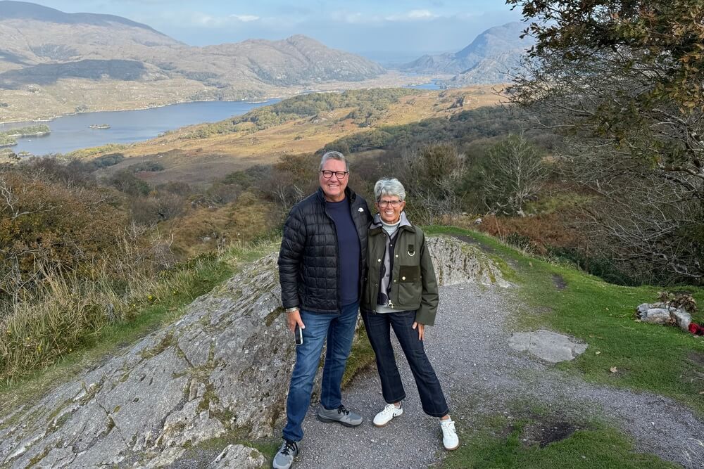 Bob and Patti Rocks at a scenic stop around the Ring of Kerry, Ireland.