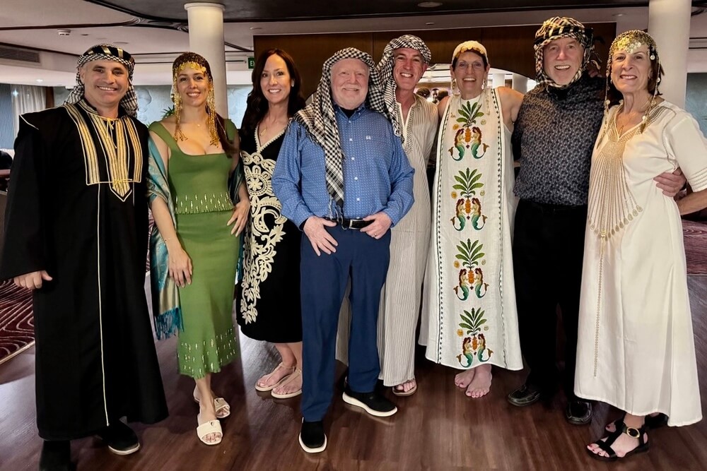 Laurie Richter and friends during a riverboat trip to Jordan and Egypt.