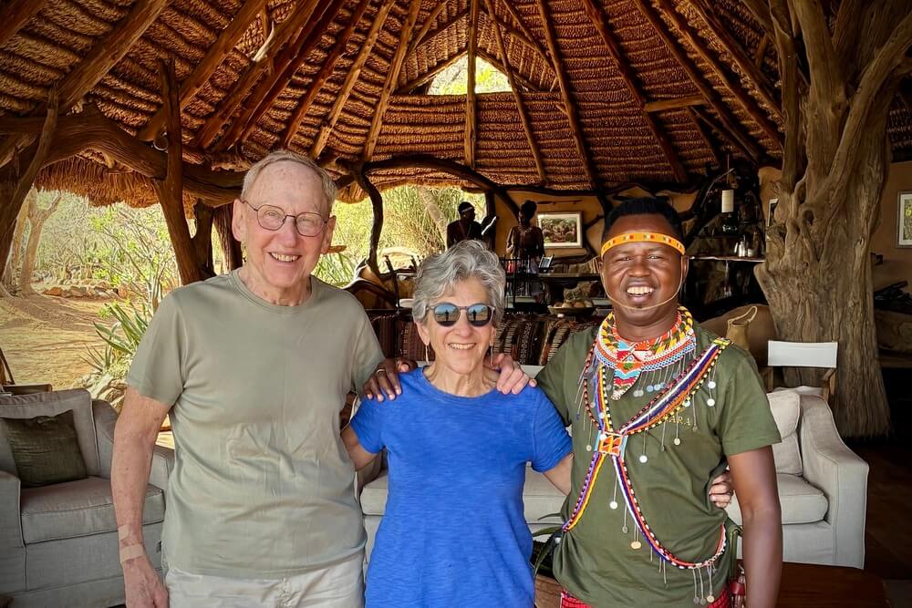 Linda Green and her husband Stan at the Namunyak Wildlife Conservancy in Kenya.