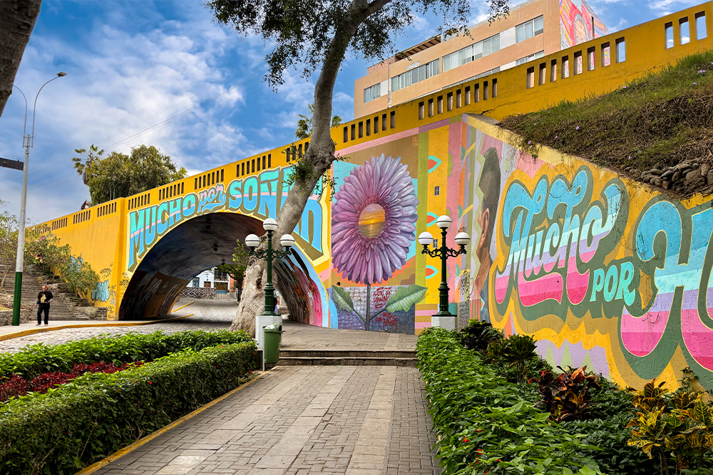 Barranco district with its street art in Lima, Peru.