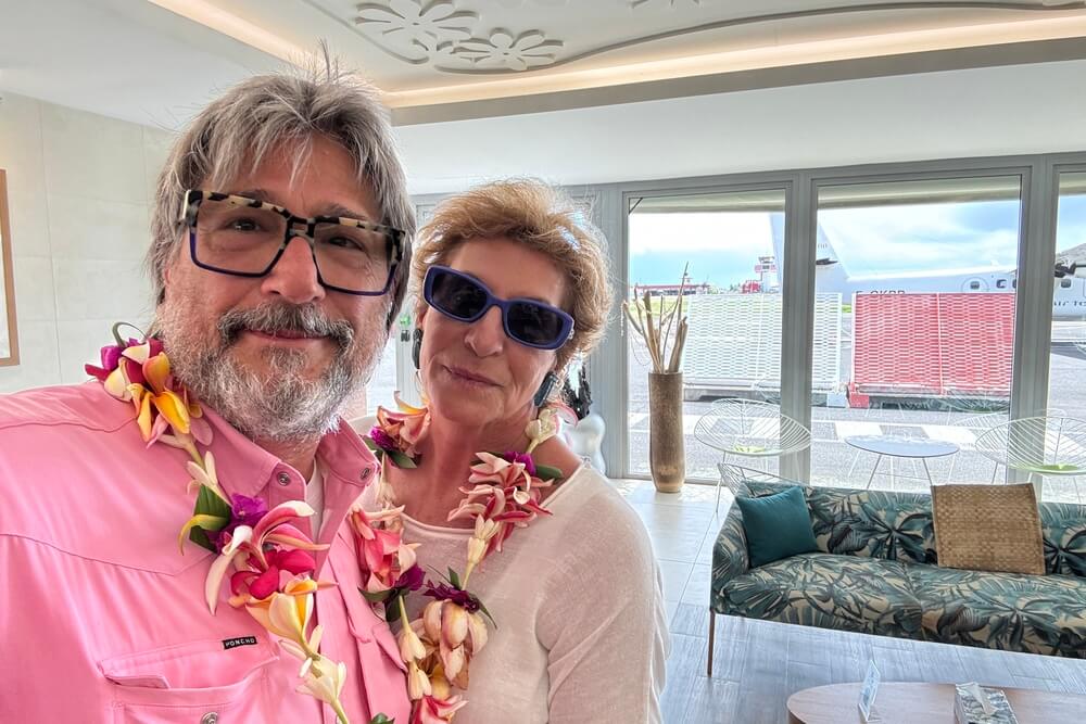 Emma Jacobs and her husband Patrick in Tahiti, French Polynesia.