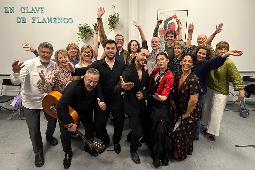 Patty Armacost and friends after a flamenco lesson and show in Spain.