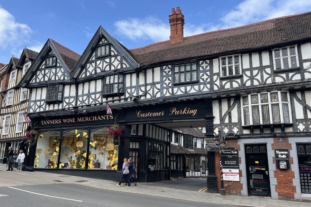 Shrewsbury town on a quiet day, Shropshire, England.