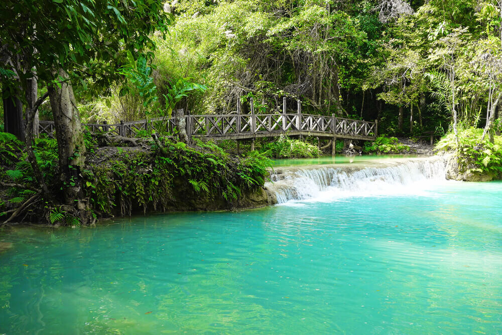 Tad Sae Waterfall in Luang Prabang, Laos.