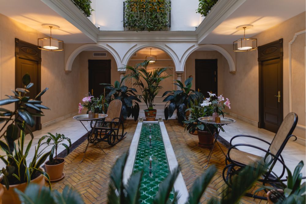 A hallway in Gravina 51 hotel, Seville, Spain.