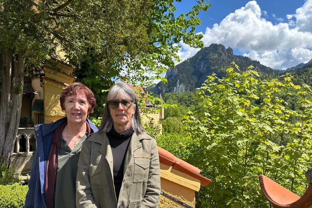Jeannie Mullen and her sister Gail Neuenkirchen visiting Hohenschwangau Castle in Fussen, Germany.