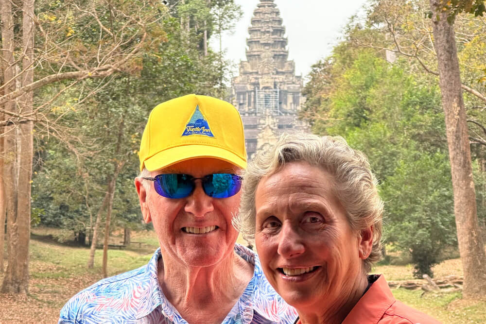 Salena and Allen Kern at Angkor Wat, Cambodia.
