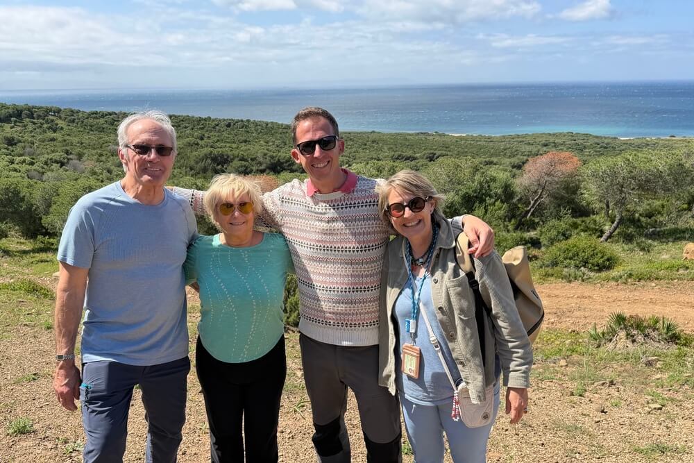 Sandy Collins, her husband Art with their guide Lily and Ivan Ricoy, during a visit to his home in Spain.