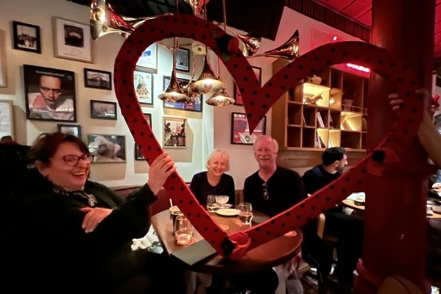 Sonja and Brian Haggert at a tapas restaurant in Barcelona, Spain.